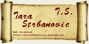 Tara Štrbanović vizit kartica